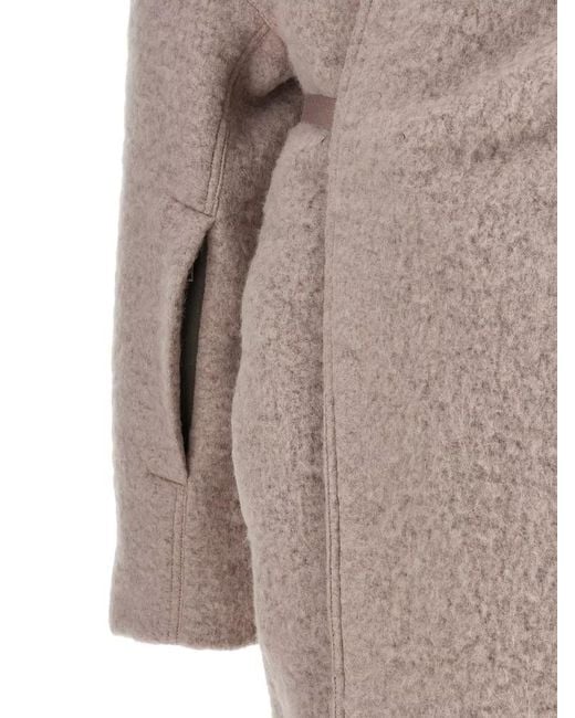Rick Owens Natural Alpaca Wool Belted Maxi Coat