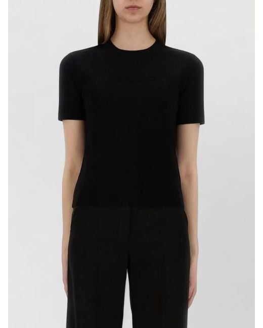 Max Mara Black Adelio Crew Neck Short Sleeve Top