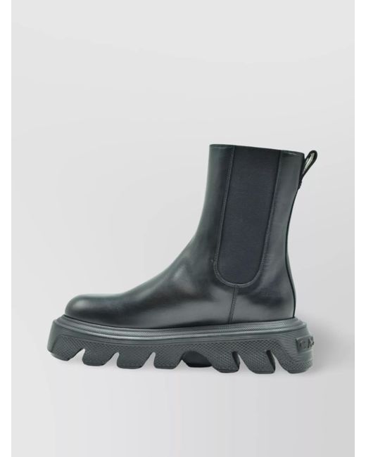 Casadei Black Leather Ankle Boots