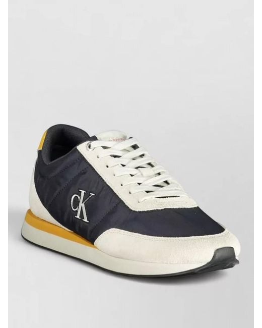 Calvin Klein Blue Leather Low-Top Sneakers for men