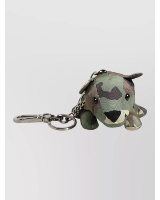 Dolce & Gabbana Metallic Animal Silhouette Camouflage Dog Bear Keychain for men
