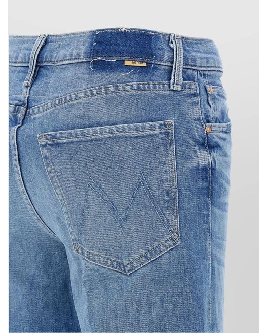 Mother Blue Denim Wide-Leg Jeans