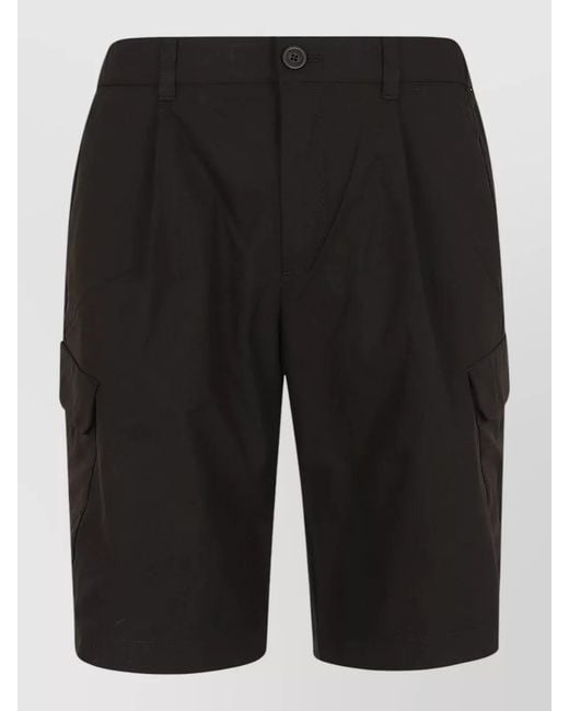 Herno Black Polyester Cargo Bermuda Shorts for men