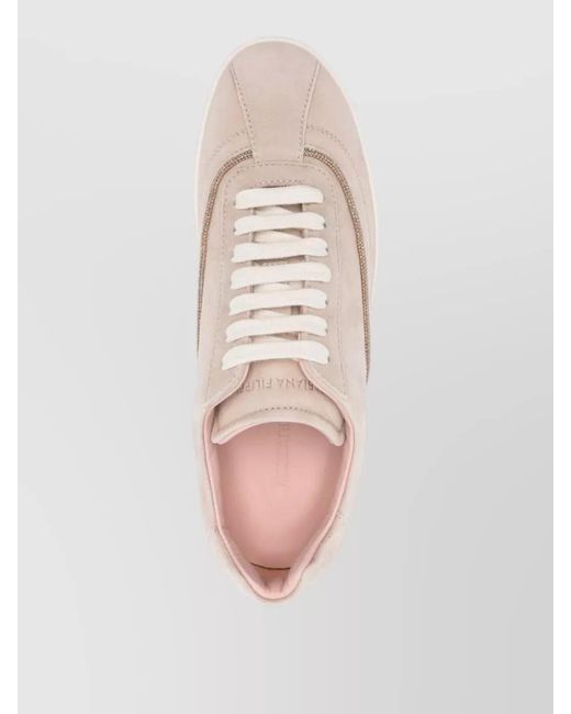 Fabiana Filippi Pink Suede Low-Top Sneakers