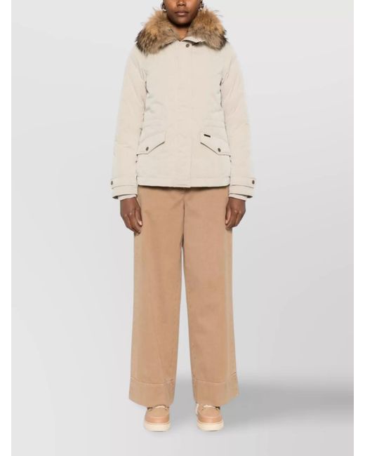 Woolrich Natural Short Down Puffer Jacket