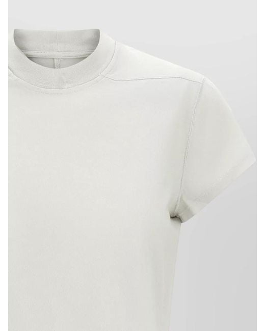 Rick Owens White Cropped Cotton Short-Sleeve T-Shirt