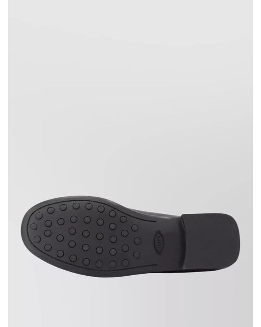 Tod's Gray Leather Loafers