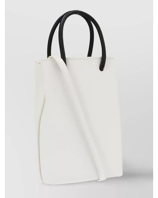 Balenciaga White Shopping Leather Phone Case