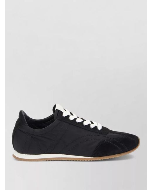 Totême  Black Recycled Nylon Suede Lace Up Sneakers