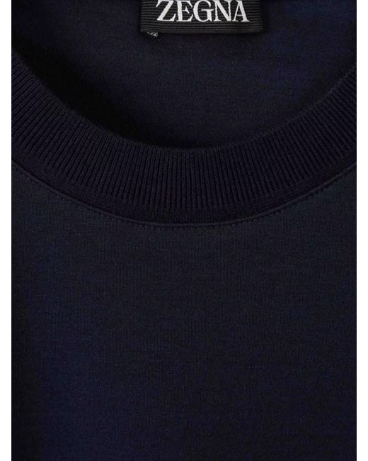 Zegna Blue Cotton T-Shirt for men