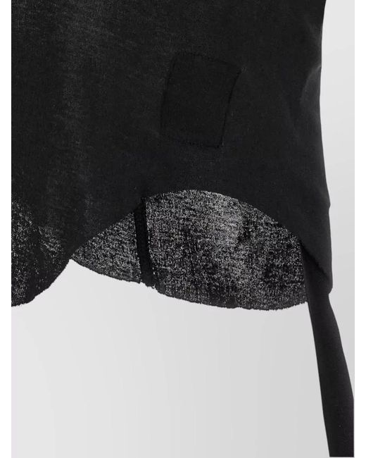 Rick Owens Black Cotton Slim-Fit Cropped Tank Top