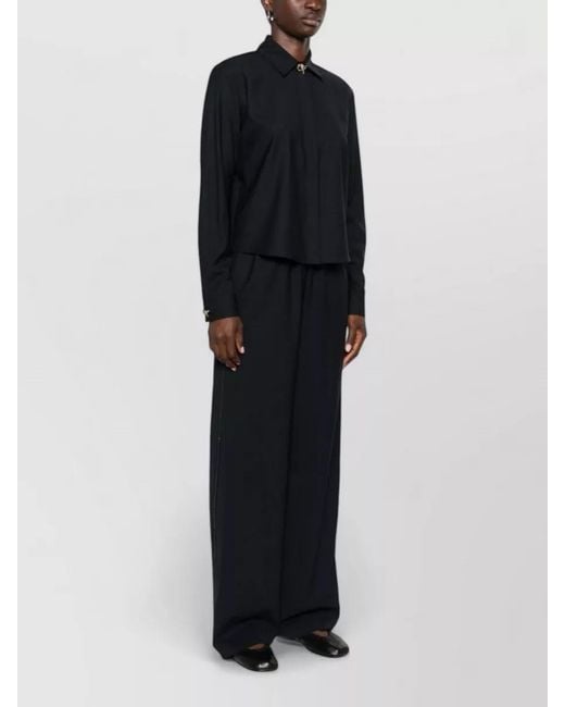 Fabiana Filippi Blue Silk Blend Tailored Shirt And Trousers