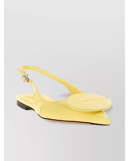 Jacquemus Metallic 'Pointed Toe Flat Sole Pump With Buckle Detail'