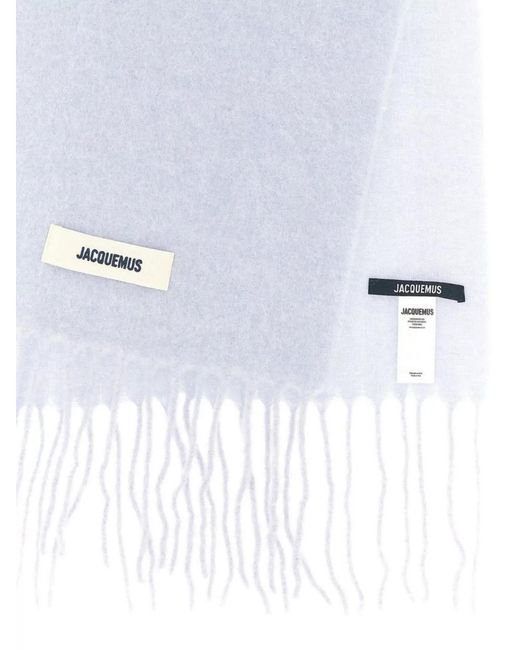Jacquemus White Mohair Wool Scarf for men