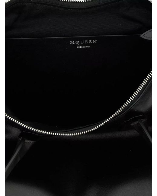 McQueen Black Calfskin Leather Shoulder Bag