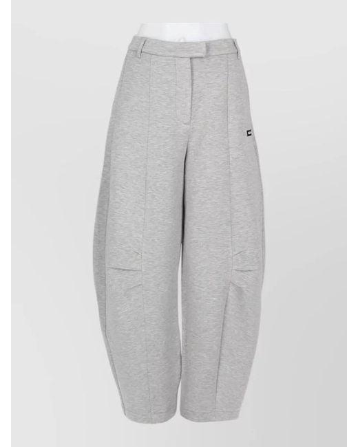 ROTATE BIRGER CHRISTENSEN Gray Wide-Leg Track Pants