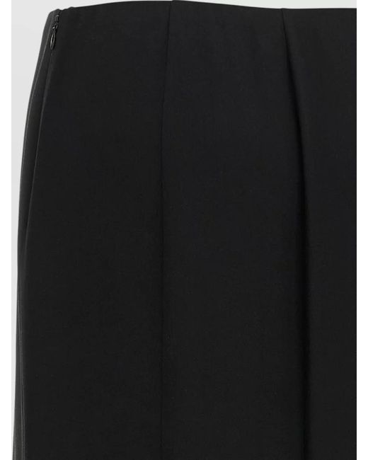 Valentino Garavani Black Crepe De Chine Skirt Asymmetric Hem