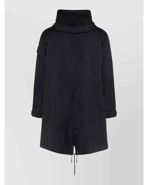 Stone Island Blue Wool Twill Hooded Parka for men