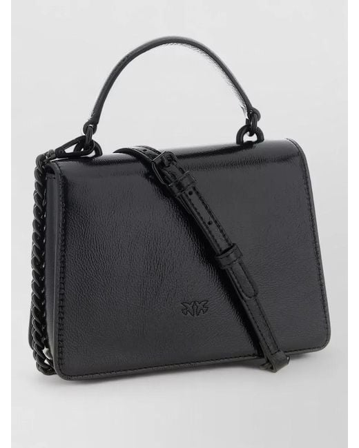 Pinko Black Love Bag One Mini Leather Shoulder Bag