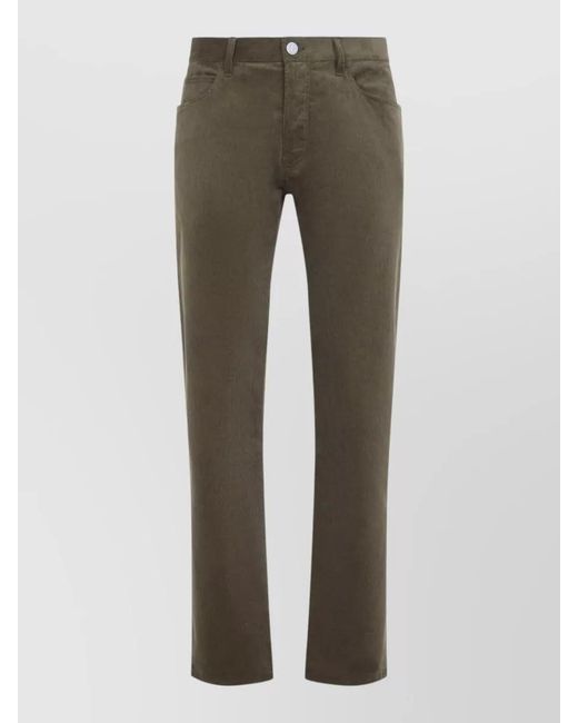 Giorgio Armani Gray Corduroy Straight-Leg Pants for men
