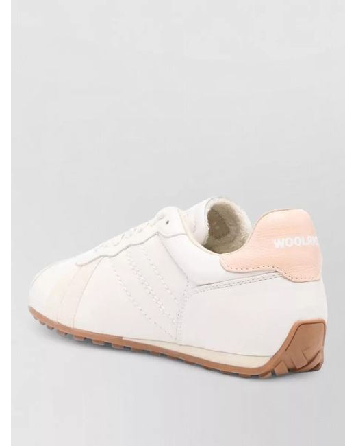 Woolrich Natural Leather Low-Top Sneakers