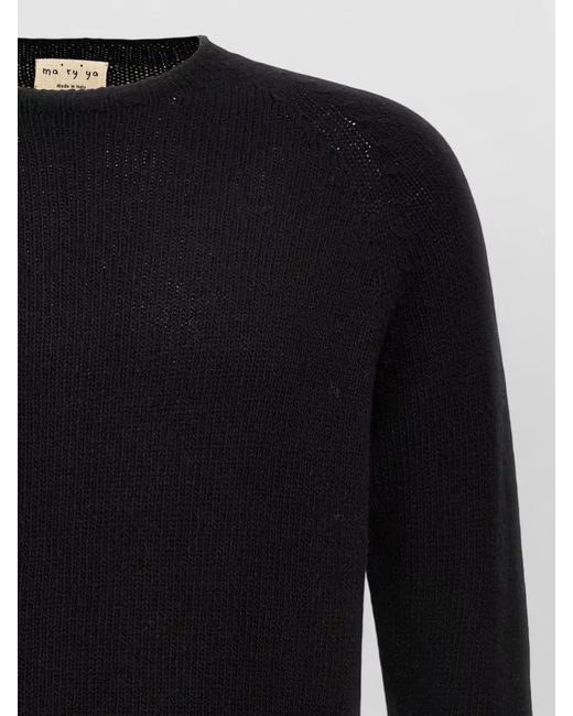 Ma'ry'ya Black Cashmere Crew Neck Sweater Long Sleeves for men