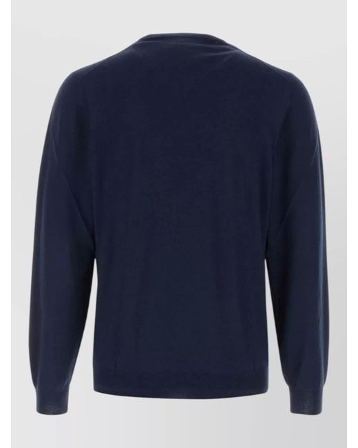 Fedeli Blue Wool Jumper for men