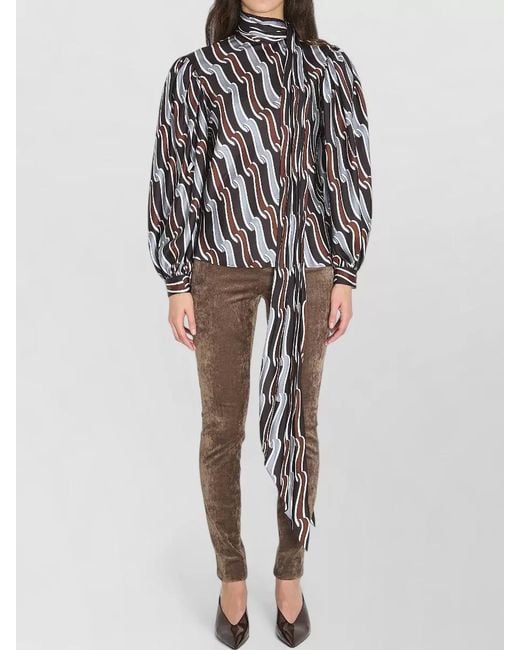 Gucci Black Printed Twill Blouse