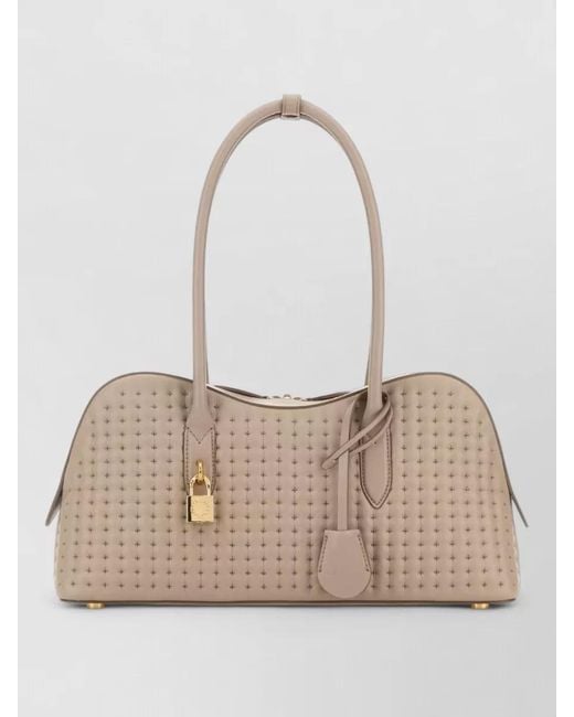 Stella McCartney Natural Ryder Medium Shoulder Bag Quilted Hardware