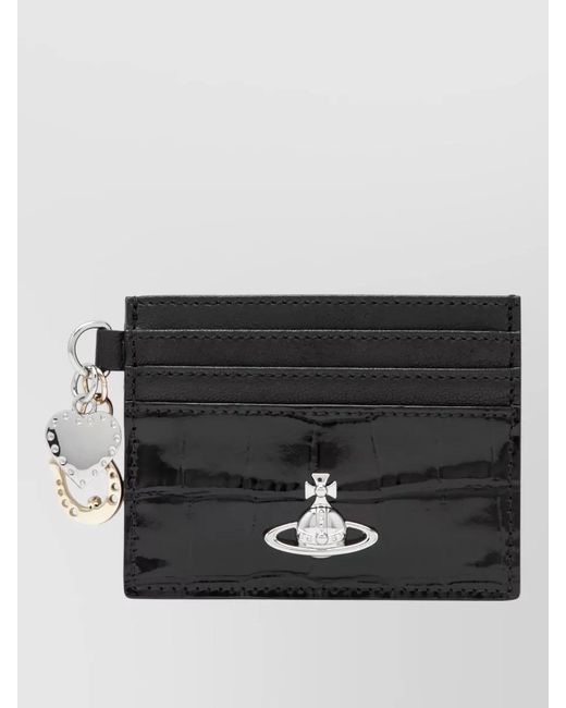 Vivienne Westwood Black Crocodile Effect Wallet Keychain Attachment