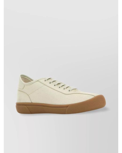 The Row White Low-Top Canvas Sneakers Rubber Sole