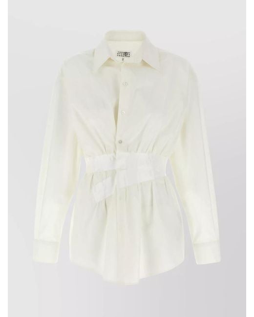 MM6 by Maison Margiela White Cotton Long-Sleeve Shirt