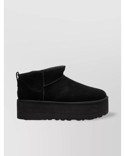 Ugg Black Suede Platform Ankle Boots
