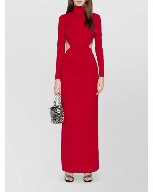 Solace London Red Wilma High Neck Backless Maxi Dress