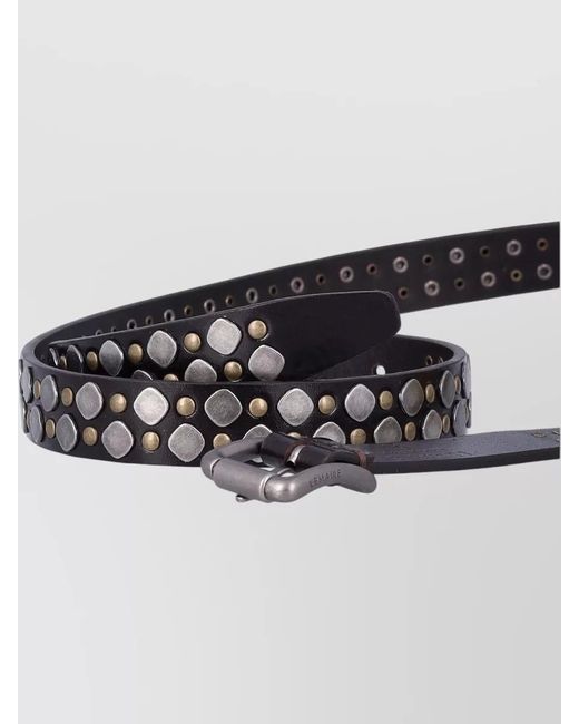 Lemaire White Leather Studded Belt for men