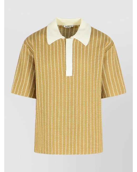 Jil Sander Yellow Cotton Knit Polo Shirt for men