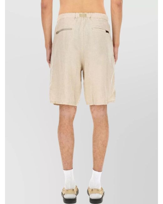 Undercover White Linen Regular-Fit Chino Shorts for men