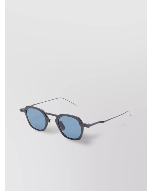 Thom Browne Blue Titanium Square-Frame Sunglasses for men