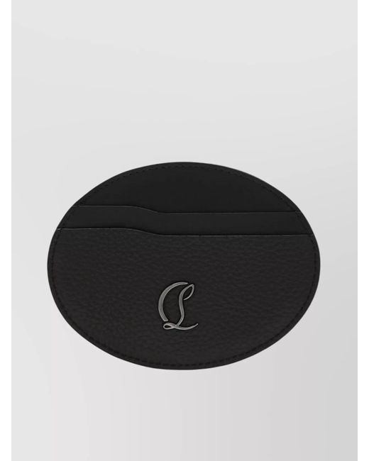 Christian Louboutin Black Circular Mooncrest Card Holder for men