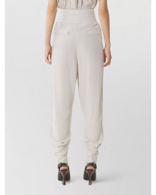 Lanvin White High-Rise Pleated Straight-Leg Trousers
