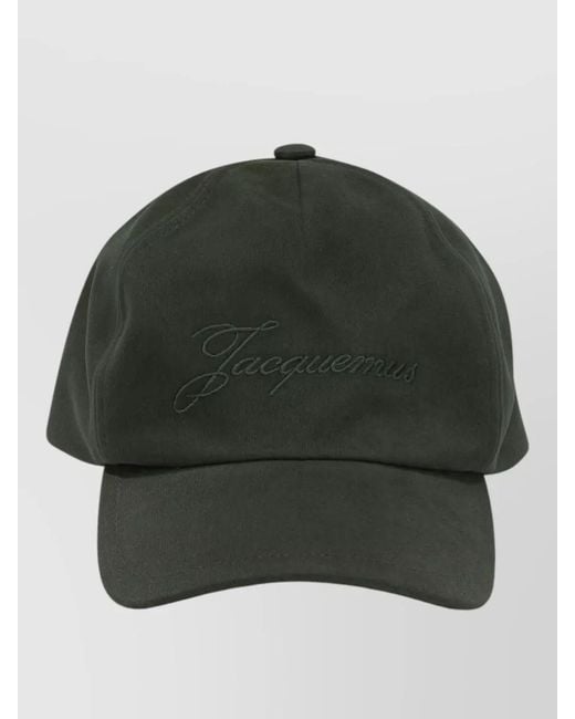 Jacquemus Green Felt Baseball Hat Curved Brim Design for men