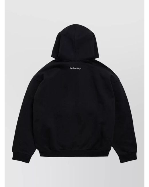 Balenciaga Black Bodies Medium Fit Hoodie Dry Fleece for men