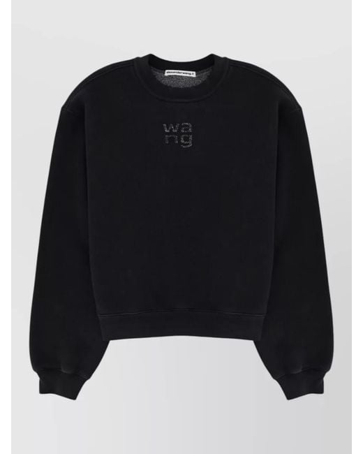 Alexander Wang Black Logo Crew Neck Sweatshirt Comfort Fit