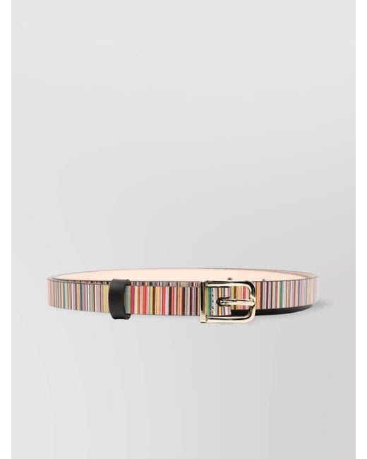 Paul Smith Multicolor Adjustable Striped Leather Belt With Hardware