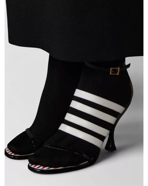 Thom Browne White Patent Leather Strappy Heel Sandals