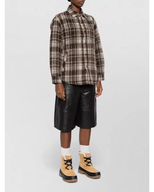 DUNST Brown Checked Flannel Long-Sleeve Shirt