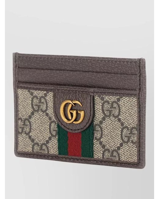 Gucci Gray Icon Stripe Compact Wallet And Cardholder for men