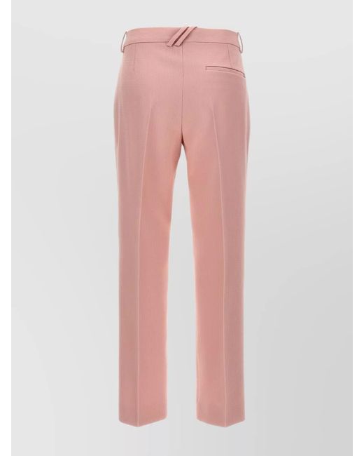 Burberry Pink Virgin Wool Tailored Trousers