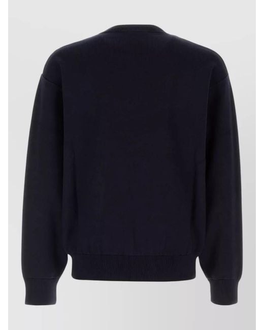 DSquared² Blue Viscose Blend Crew Neck Sweater Ribbed for men