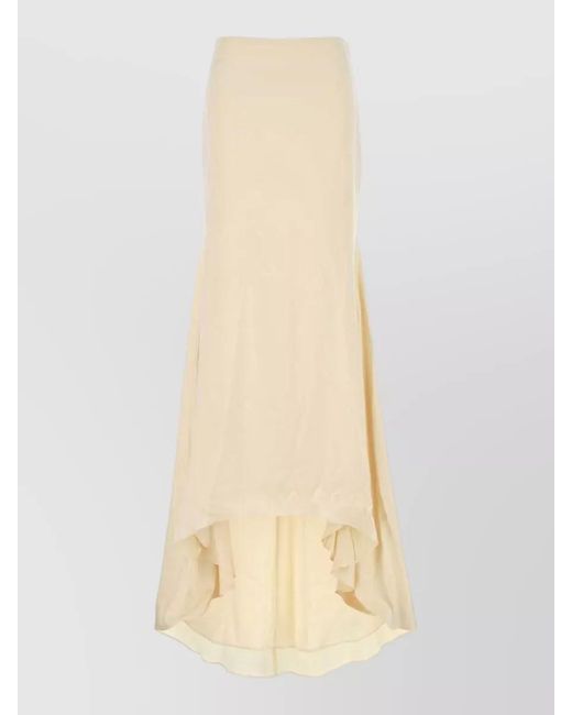 ARMARIUM White Rima Satin Skirt High Low Floor Length
